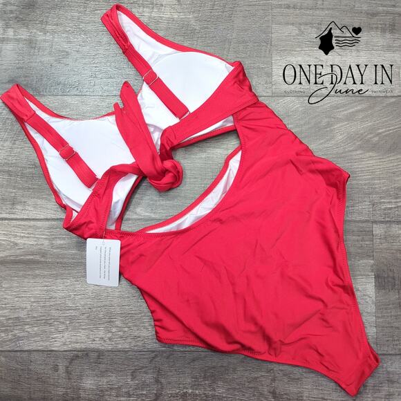 Vimpunec Cut Out Tie Back One Piece Swimsuit Size XL - Picture 7 of 7